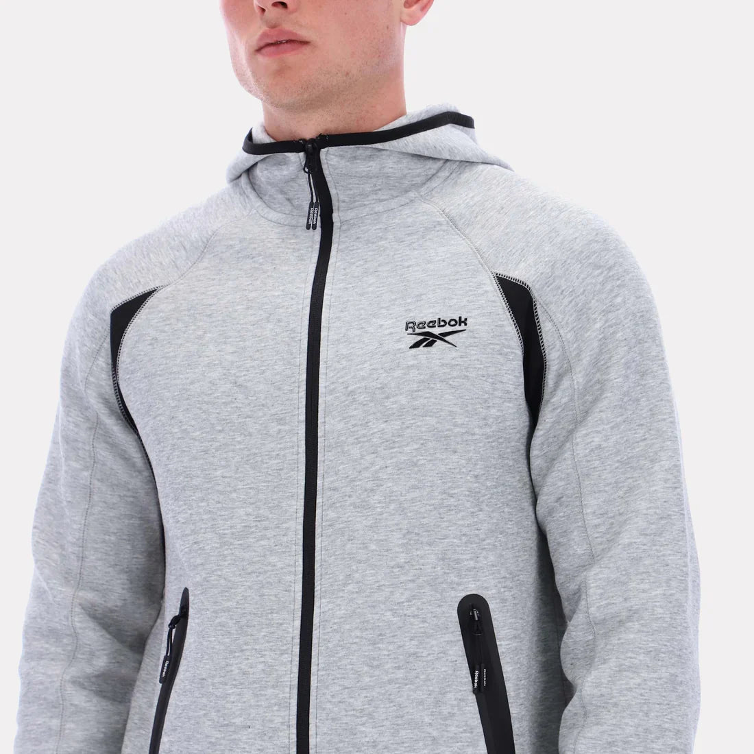 Men's Reebok Contrast Panel Zip Hoodie