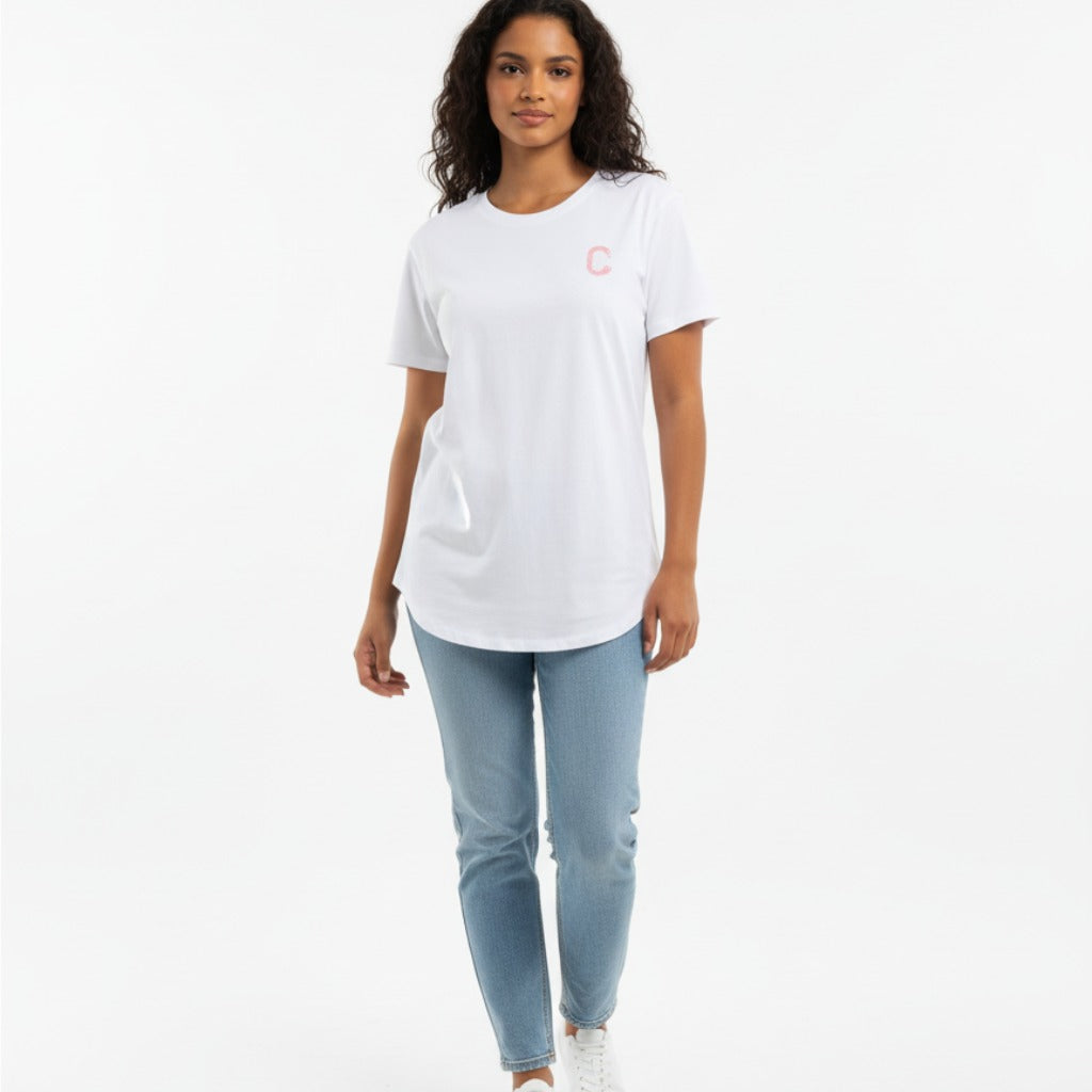 The Closet Inc Women T-Shirt White With Pink C