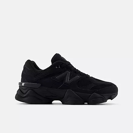 Big Kids' New Balance 9060 "Triple Black Suede"